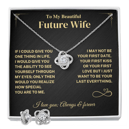 Future Wife Gift -Knot Earrings and Necklace Bundle