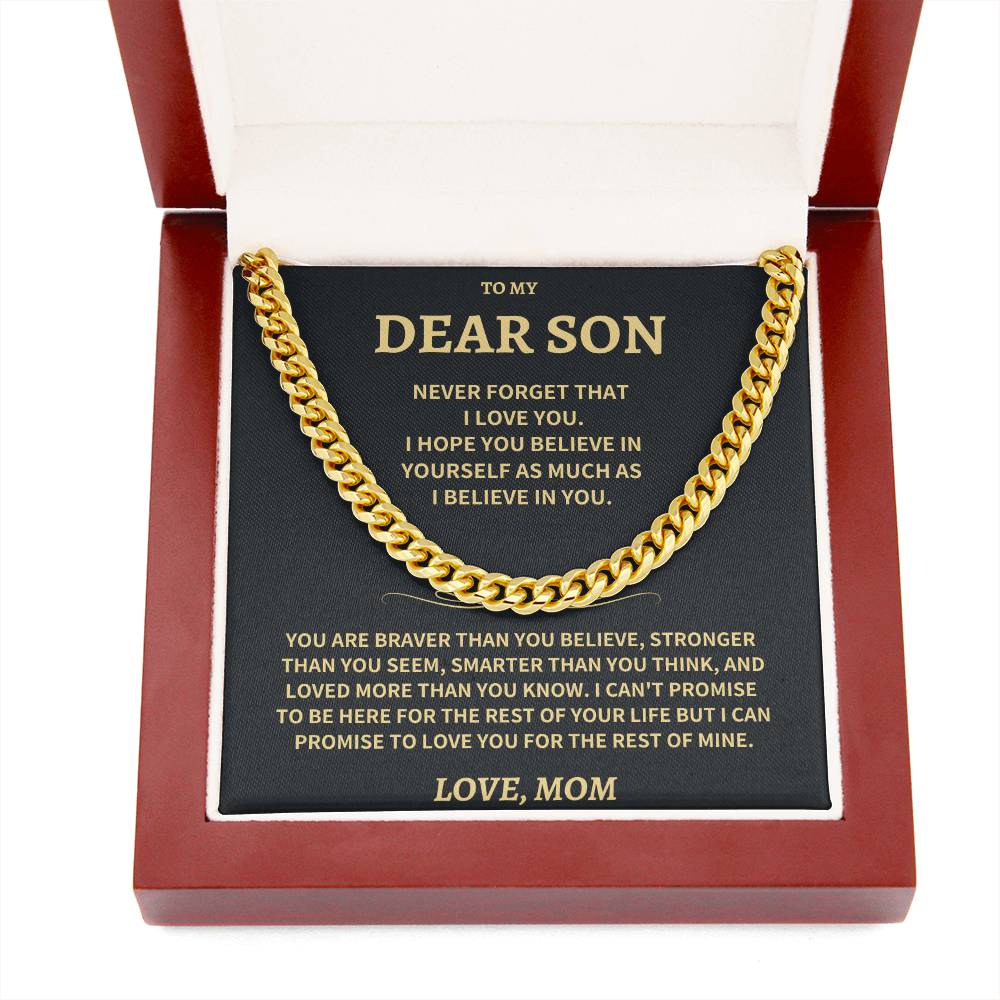 Son Gift-Believe in Yourself-From Mom