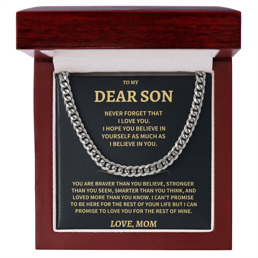 Son Gift-Believe in Yourself-From Mom