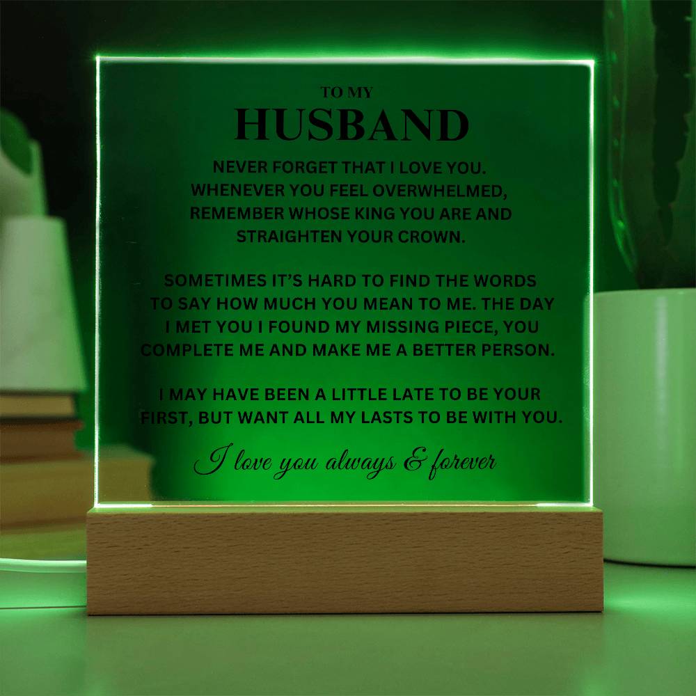 Husband Gift, "King", Acrylic Plaque