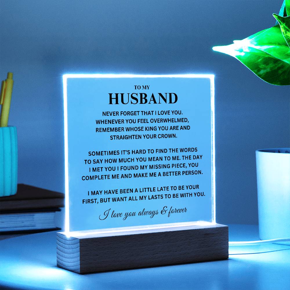 Husband Gift, "King", Acrylic Plaque