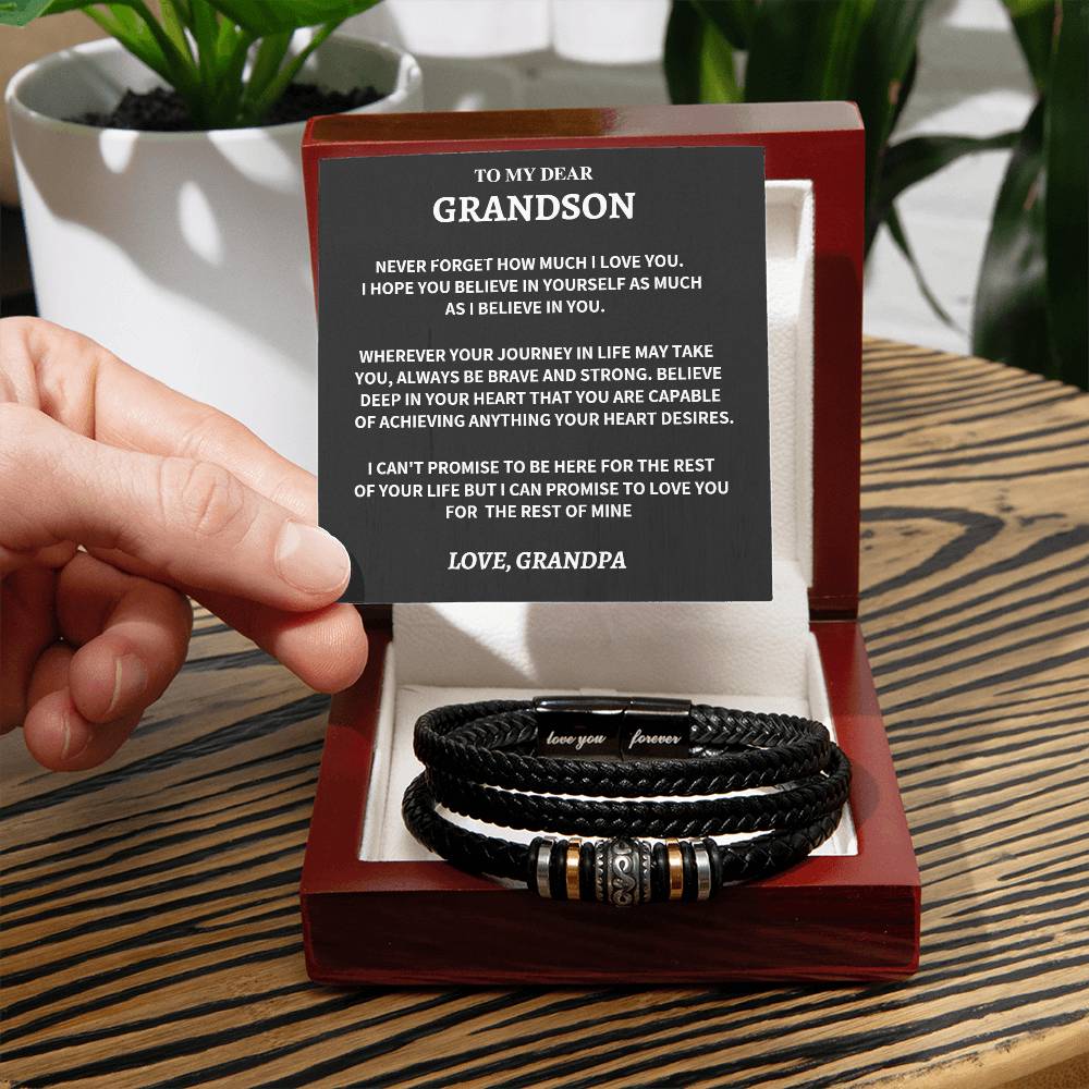 Grandson Gift- Love You Forever Bracelet-From Grandpa