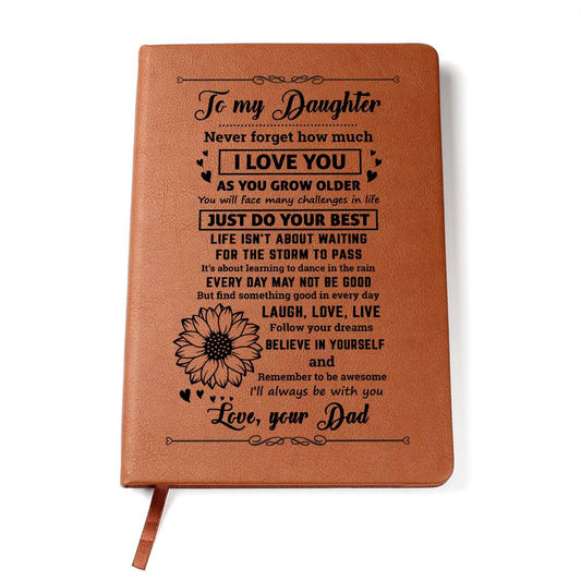 Daughter Gift From Dad, "Never Forget", Graphic Journal Jewelry