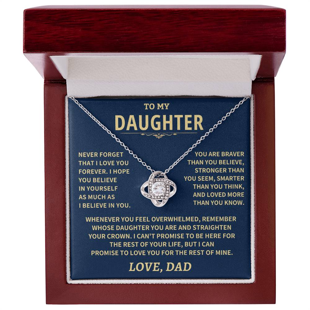 Daughter Gift From Dad, "NEVER FORGET THAT I LOVE YOU" Jewelry