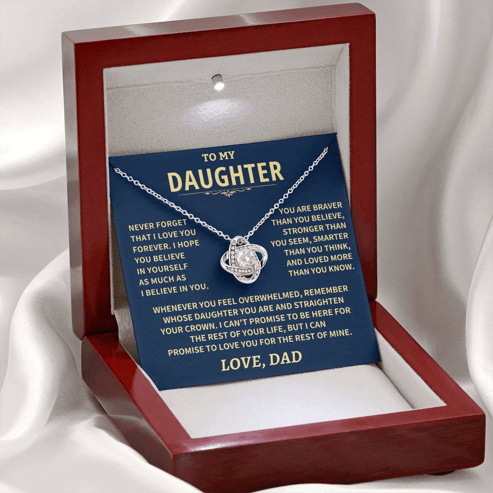 Daughter Gift From Dad, "NEVER FORGET THAT I LOVE YOU" Jewelry