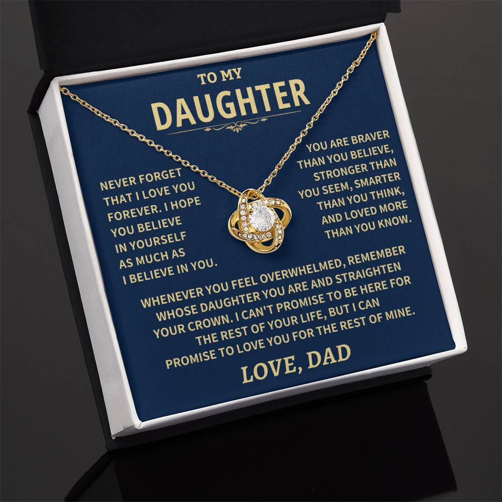 Daughter Gift From Dad, "NEVER FORGET THAT I LOVE YOU" Jewelry