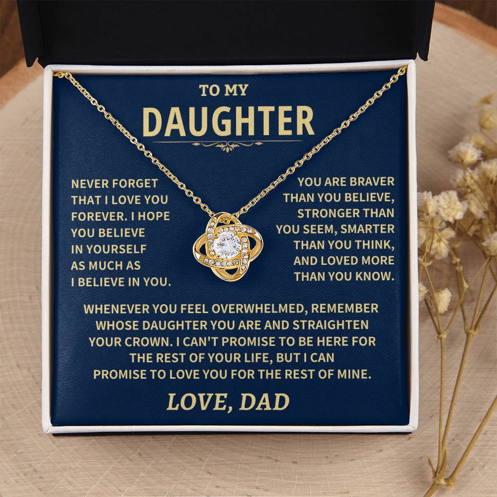 Daughter Gift From Dad, "Never Forget That I Love You" Jewelry