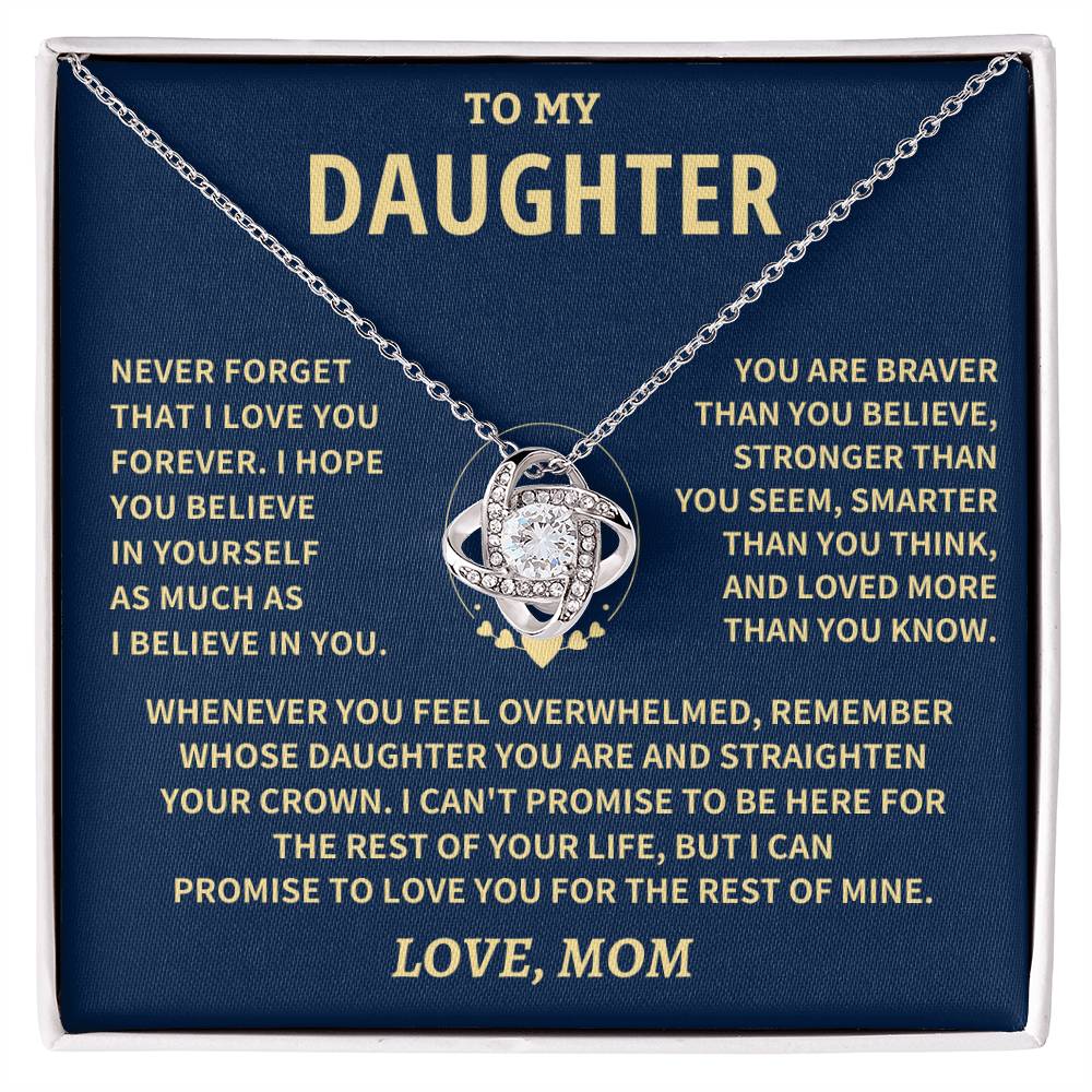 Daughter Gift From Mom, "Straighten Your Crown", Knot Necklace Jewelry