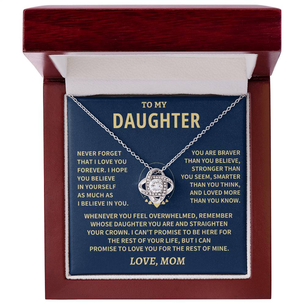 Daughter Gift From Mom, "Straighten Your Crown", Knot Necklace Jewelry