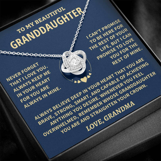 Granddaughter Gift, From Grandma, "Never Forget That I Love You" Jewelry