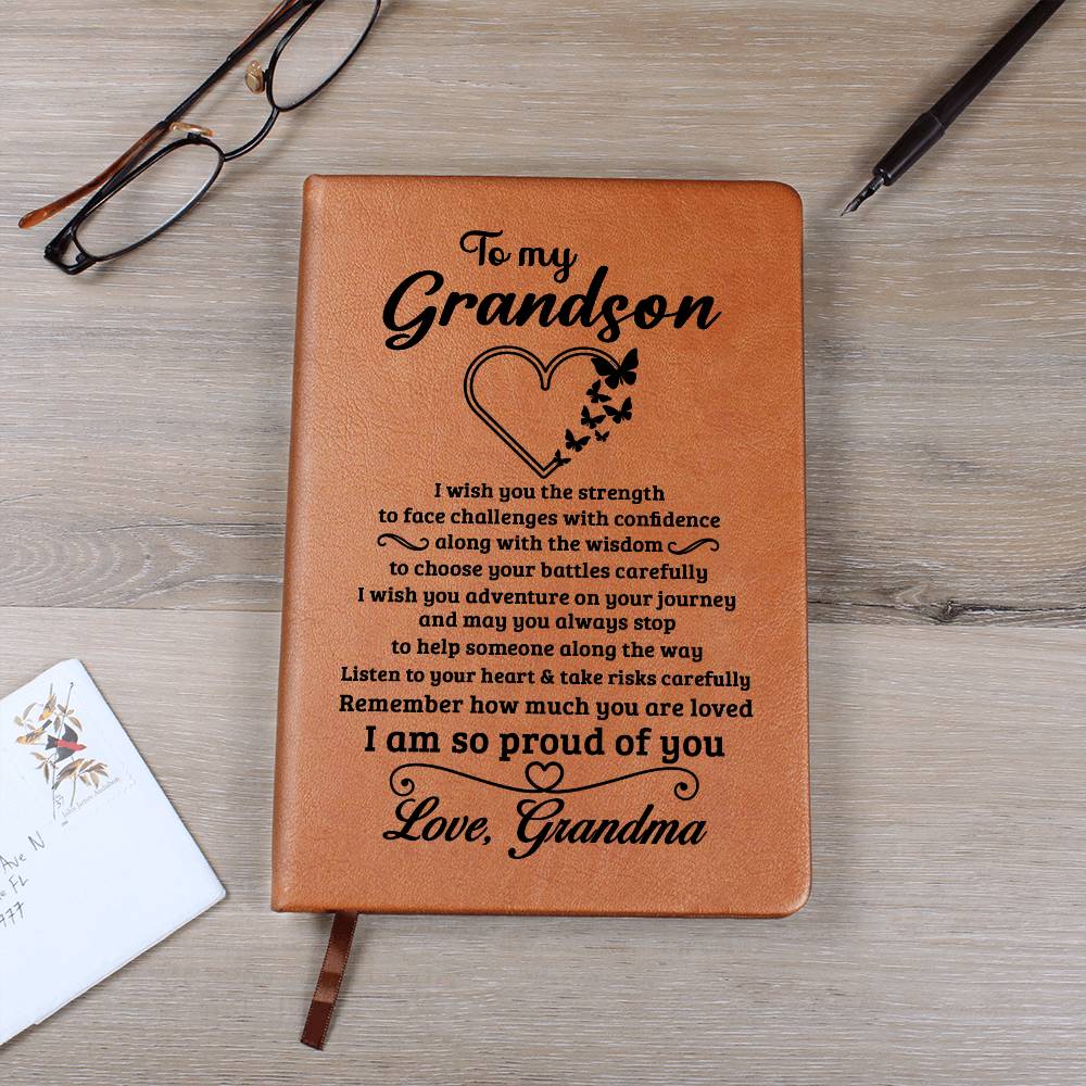 Grandson Gift From Grandma, "Proud Of You", Graphic Journal Jewelry