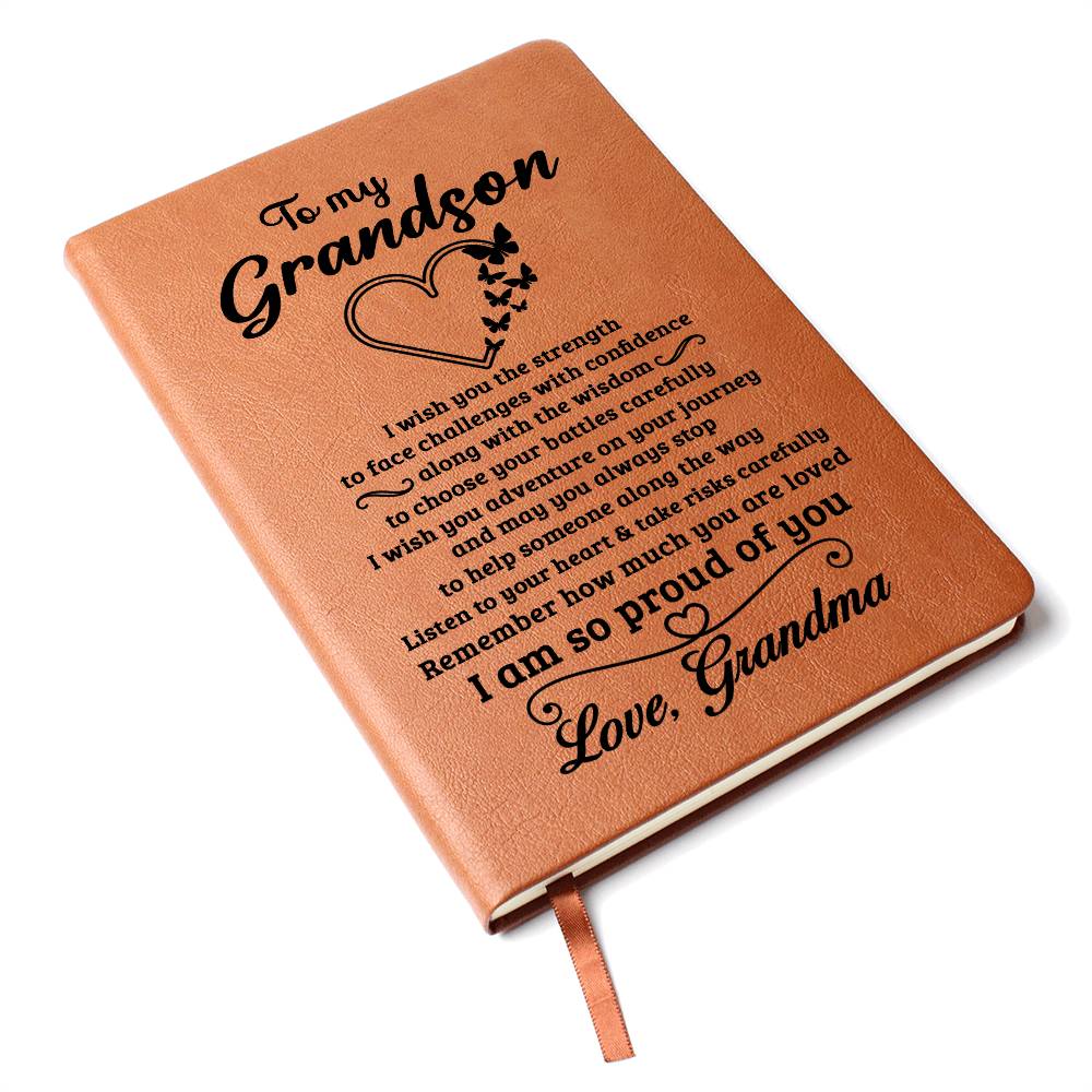 Grandson Gift From Grandma, "Proud Of You", Graphic Journal Jewelry