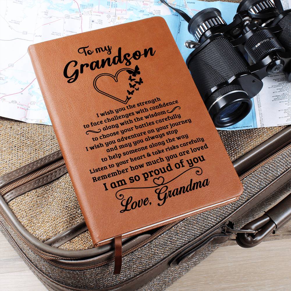 Grandson Gift From Grandma, "Proud Of You", Graphic Journal Jewelry