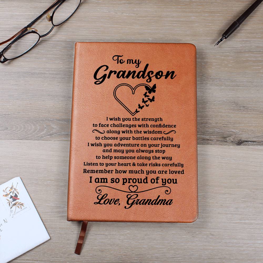 Grandson Gift From Grandma, "Proud Of You", Graphic Journal Jewelry