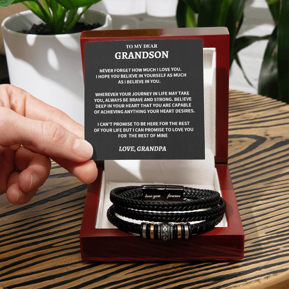 Grandson Gift- Love You Forever Bracelet-From Grandpa Jewelry