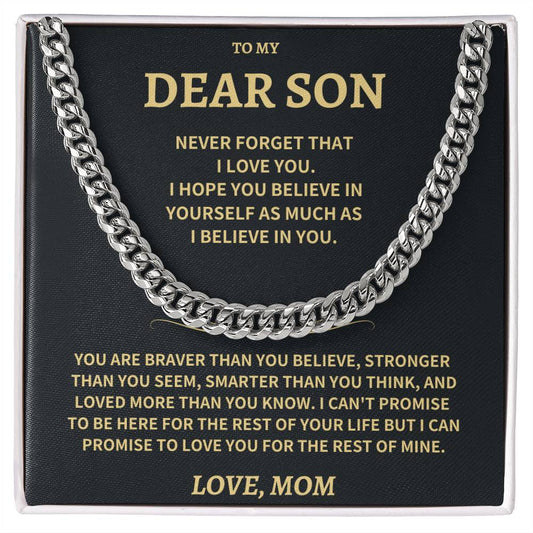 Son Gift-Believe in Yourself-From Mom Jewelry