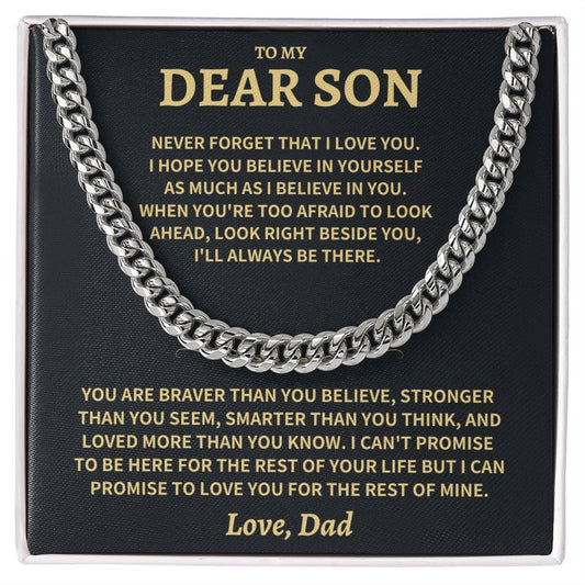 Son Gift-Never Forget-From Dad Jewelry