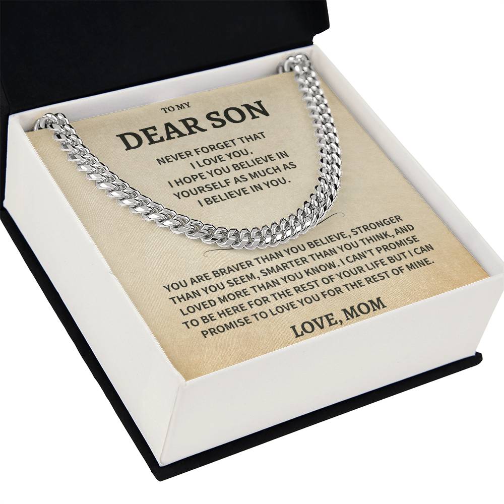 Son Gift-Never Forget-From MOM Jewelry