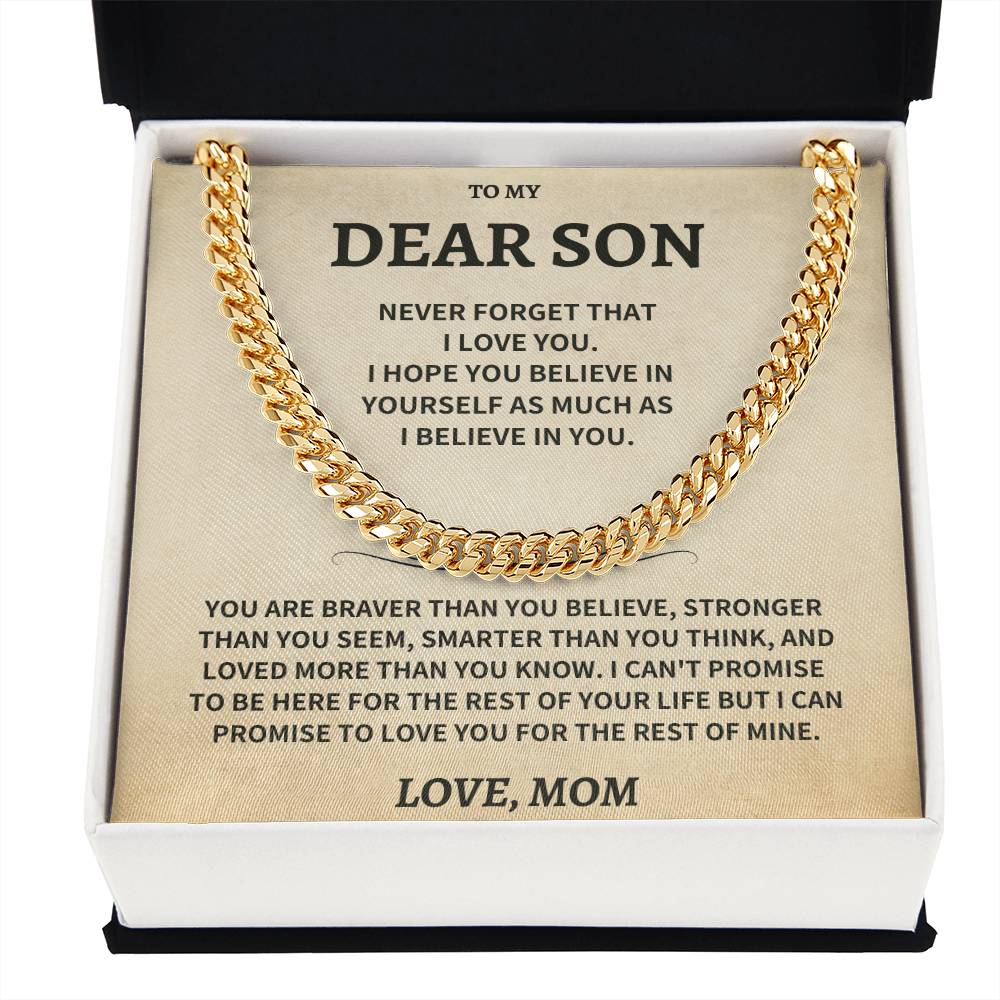 Son Gift-Never Forget-From MOM Jewelry