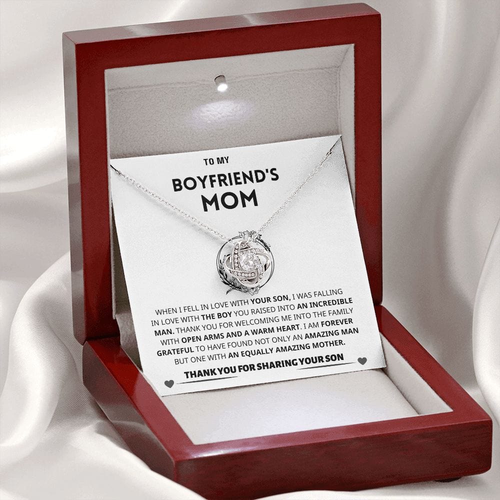 Boyfriend's Mom Gift-Forever Grateful- Love Knot Necklace