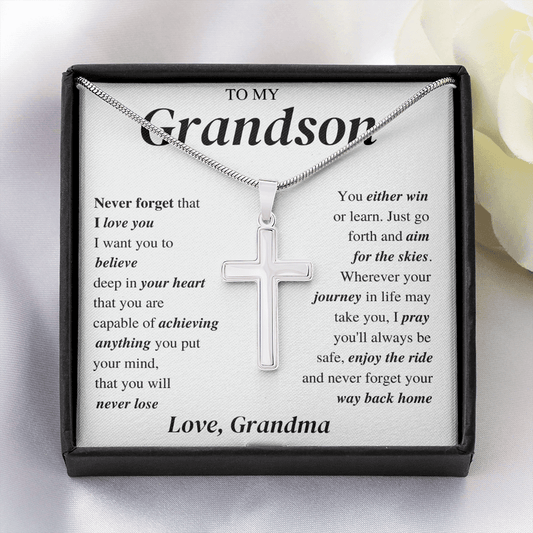 Grandson Gift; Cross Necklace
