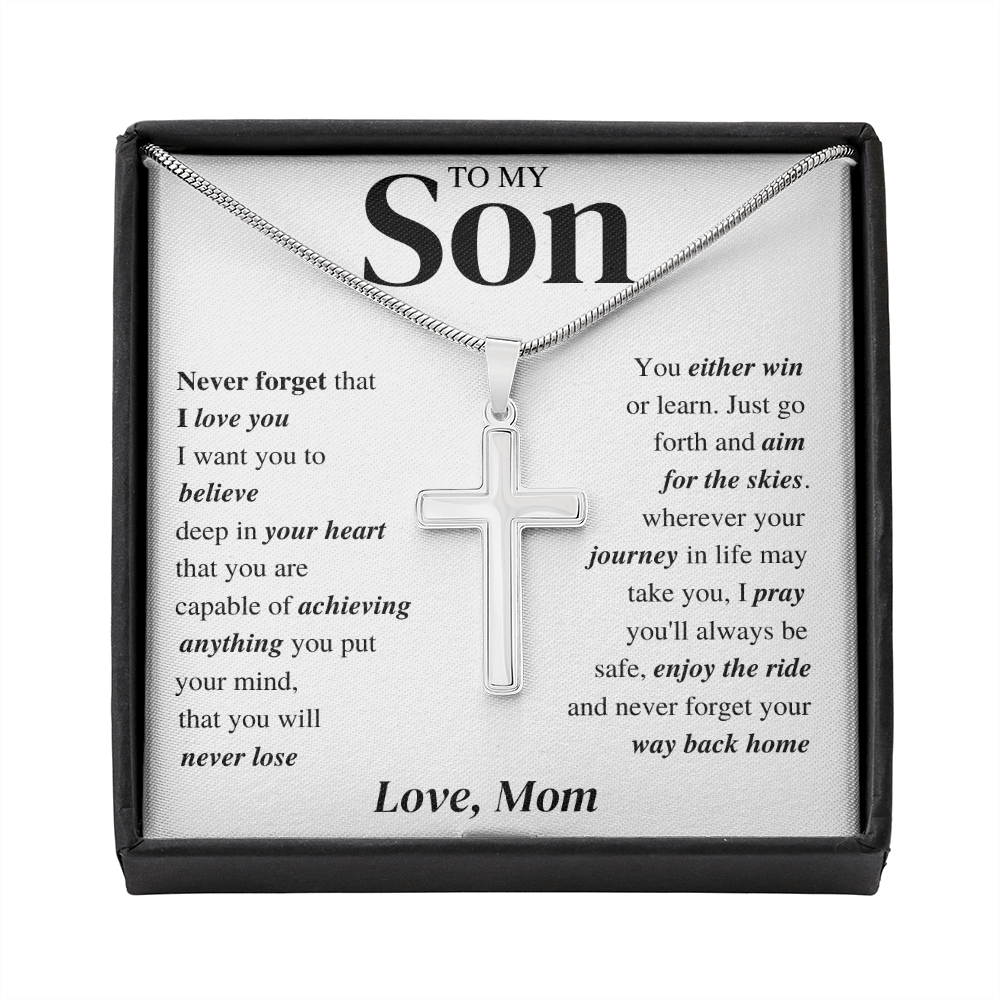Cross Necklace; Son Gift