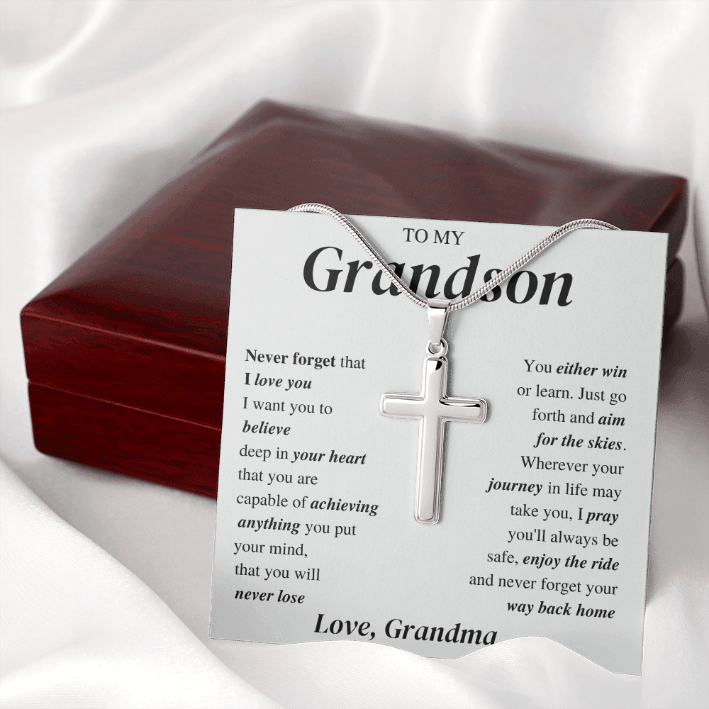 Grandson Gift; Cross Necklace