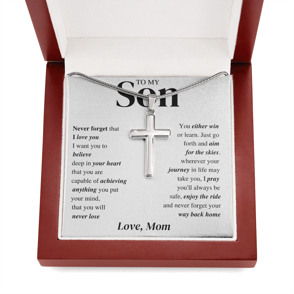 Cross Necklace; Son Gift