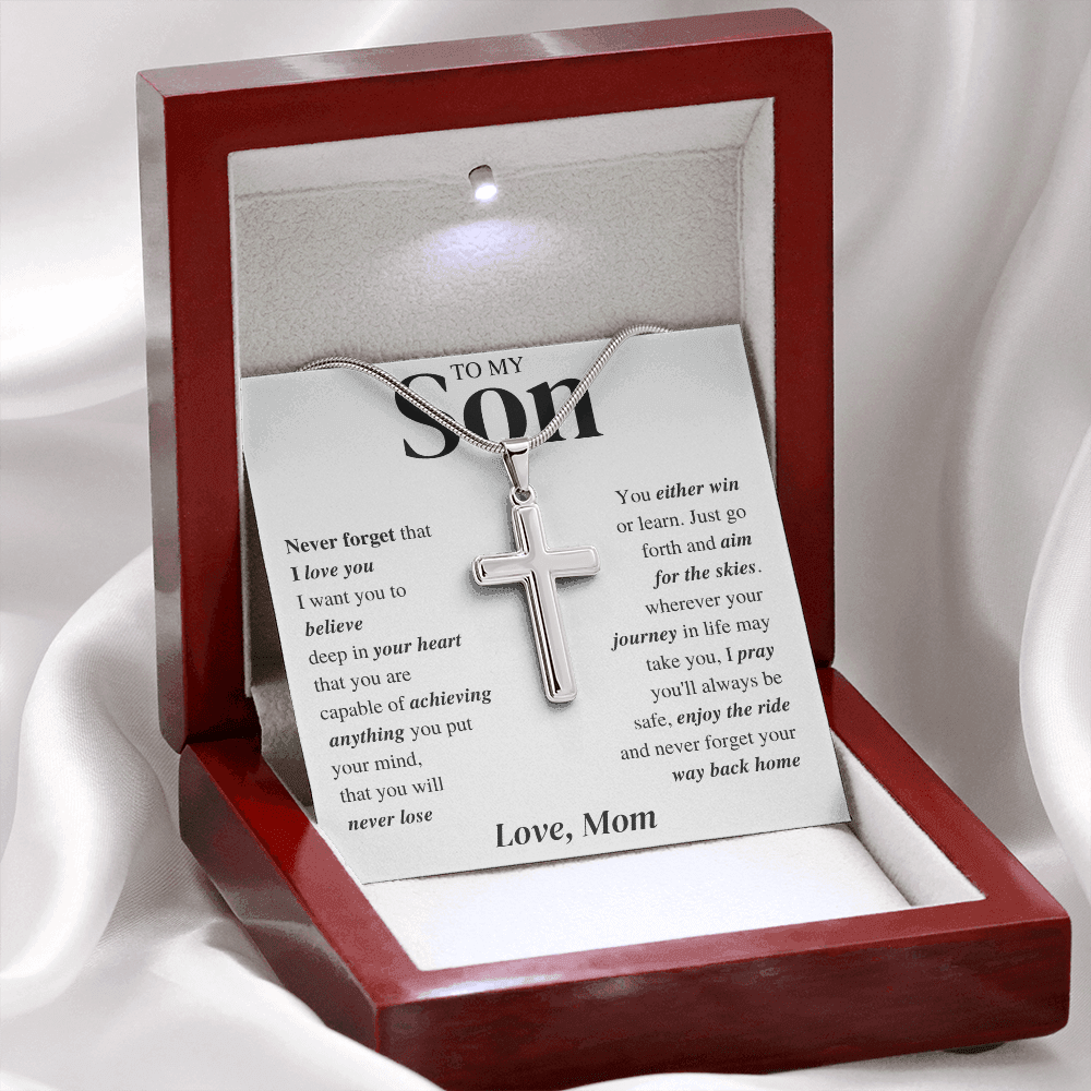 Cross Necklace; Son Gift Jewelry