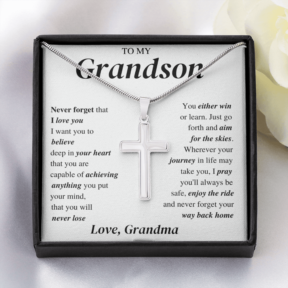 Grandson Gift; Cross Necklace Jewelry