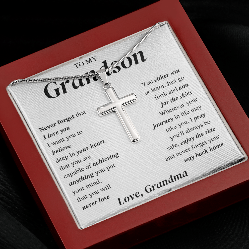 Grandson Gift; Cross Necklace Jewelry