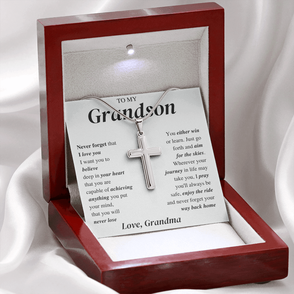 Grandson Gift; Cross Necklace Jewelry