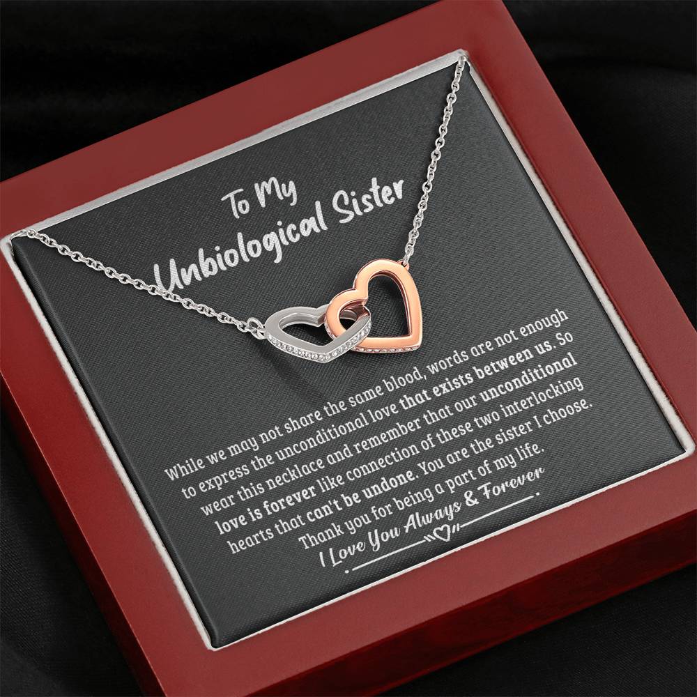 Unbiological sister gift-Unconditional love is forever Jewelry