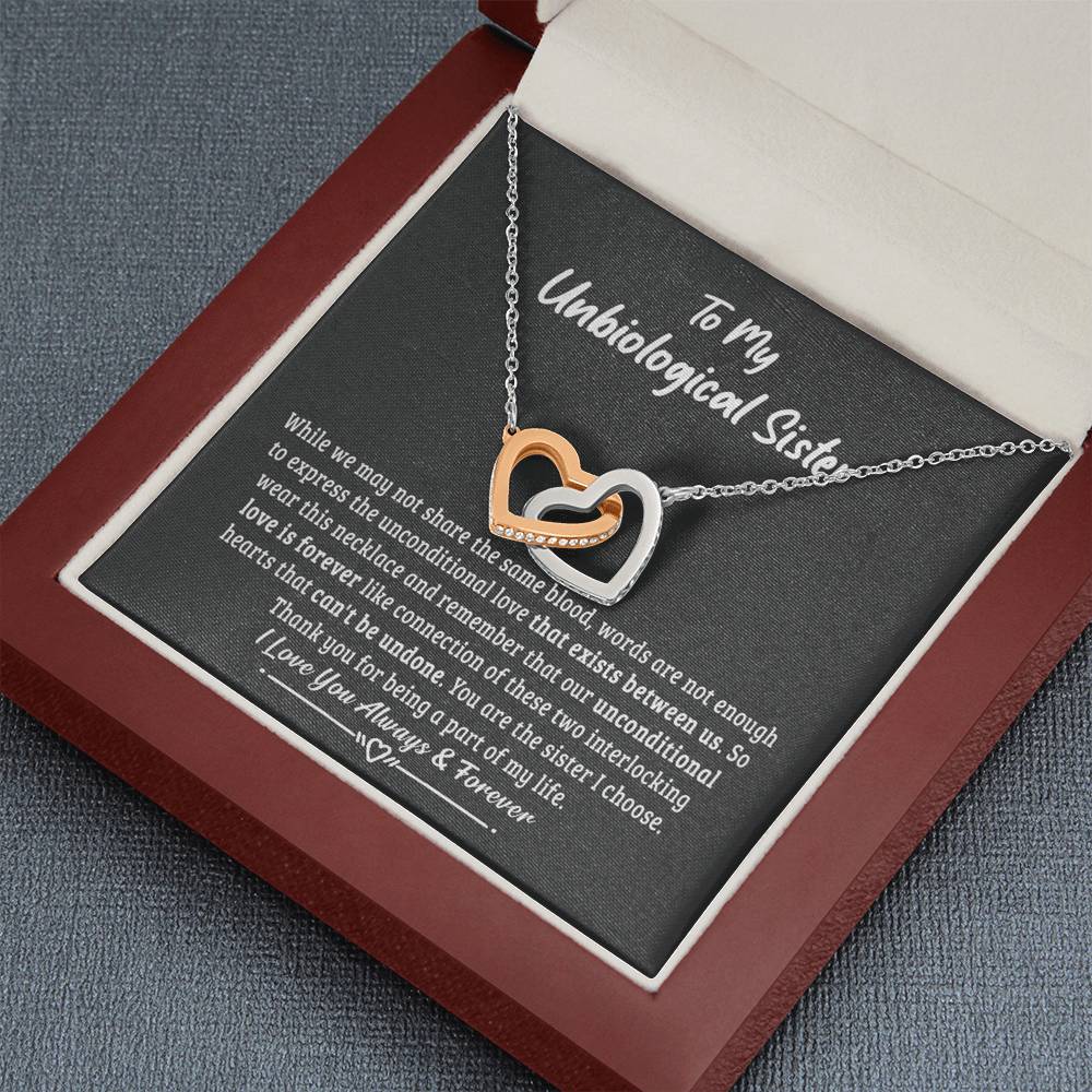 Unbiological sister gift-Unconditional love is forever Jewelry