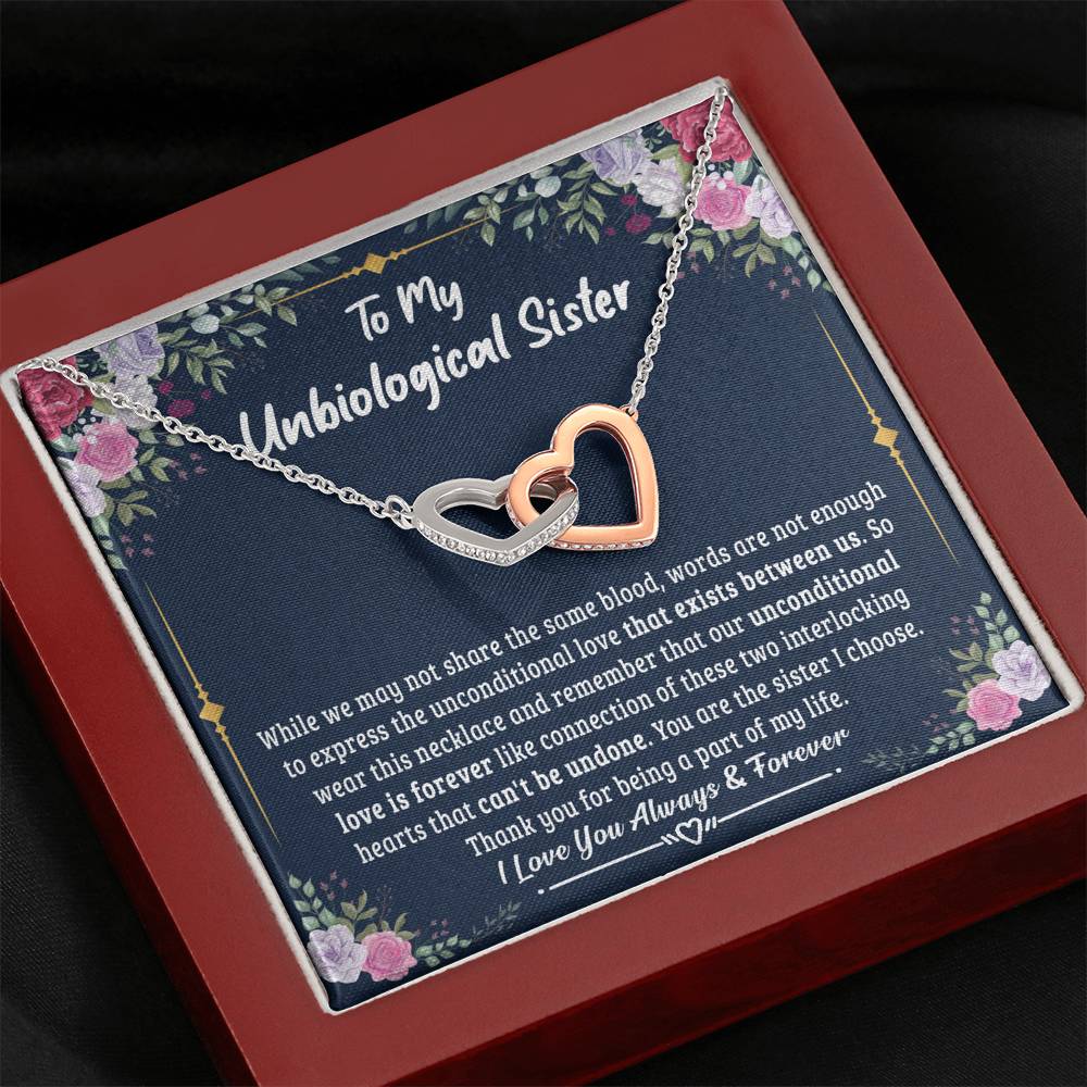 Unbiological sister gift-Unconditional love is forever Jewelry