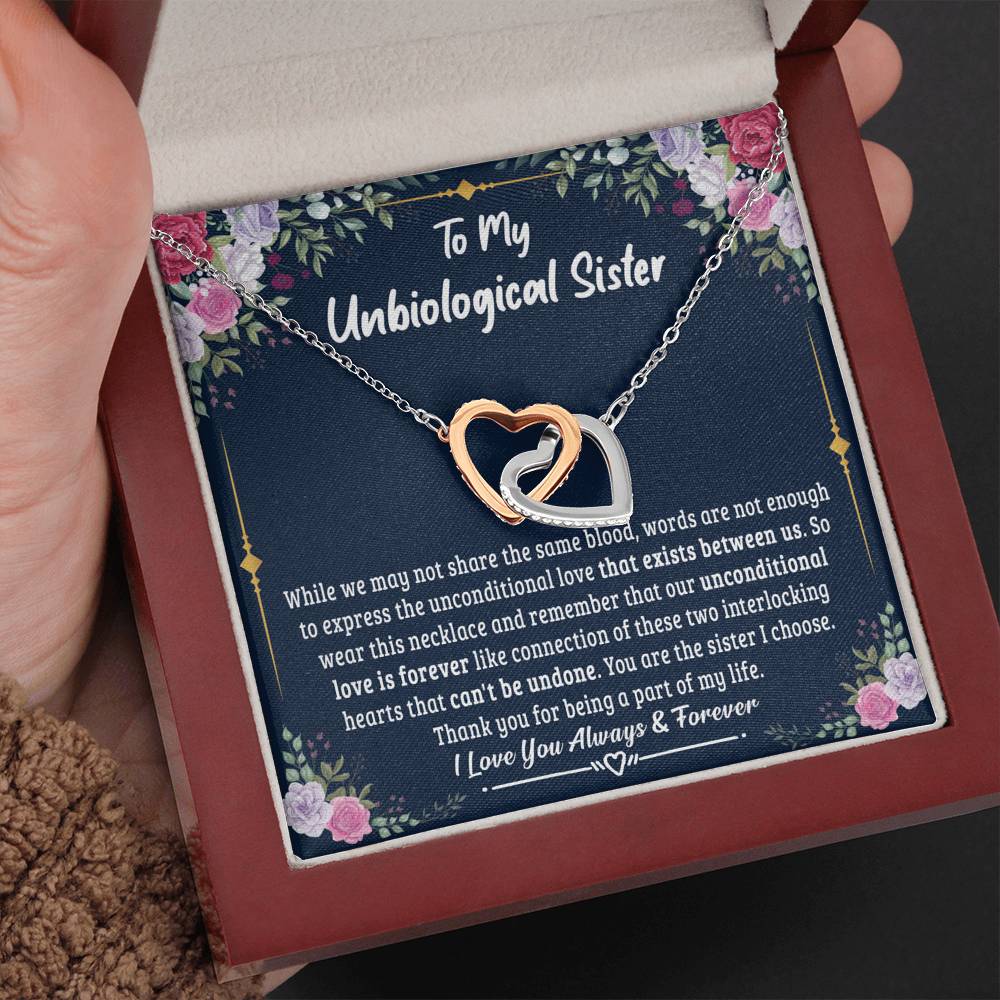 Unbiological sister gift-Unconditional love is forever Jewelry