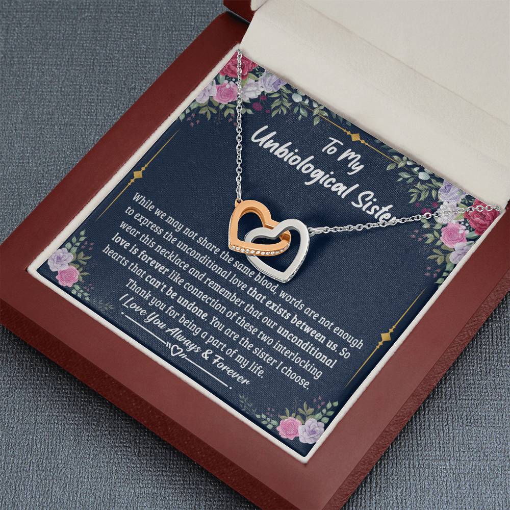 Unbiological sister gift-Unconditional love is forever Jewelry