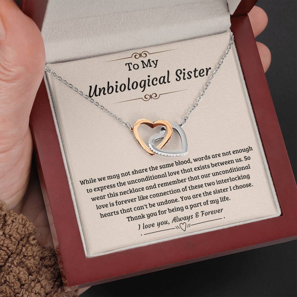 Unbiological sister gift-Unconditional love is forever Jewelry