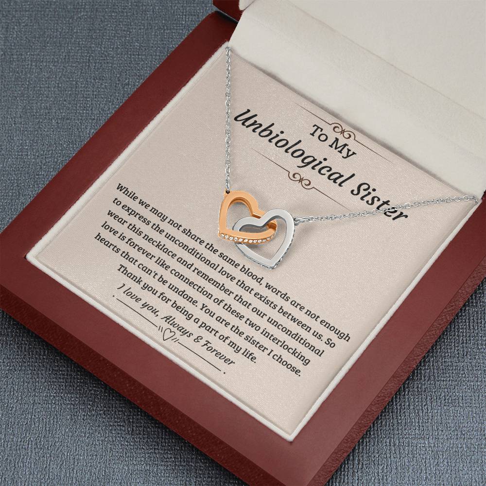 Unbiological sister gift-Unconditional love is forever Jewelry